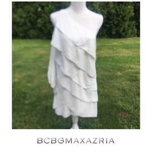 BCBGMaxazria One Shoulder Tiered Dress